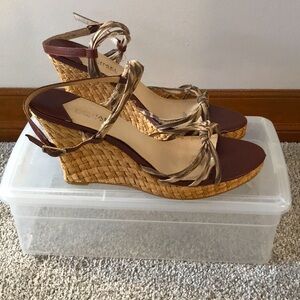 Michael Kors Wedge Sandals - Brown and Gold